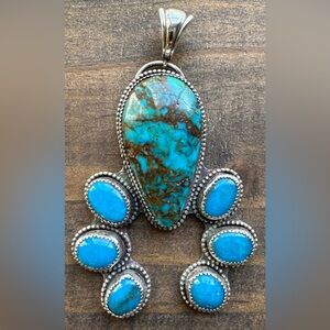 Turquoise Silver Pendant Necklace